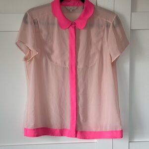 Ted baker sheet scalloped collar button down blouse
